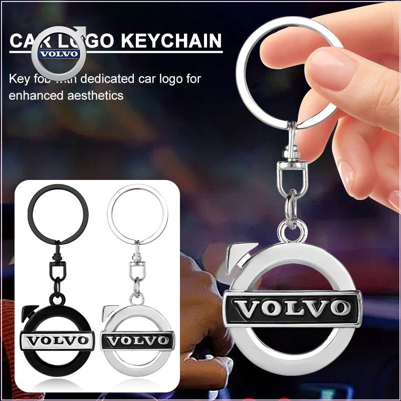 3D Metal Car Badge Keychain Zinc Alloy Keyrings Auto Accessories for Volvo R Design T6 AWD C30 C40 C50 C70 S40 S60 S70 S80 S90 V40