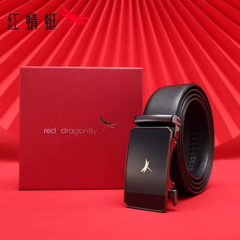 Red Dragonfly Men s Auto-Buckle Leather Belt 125cm