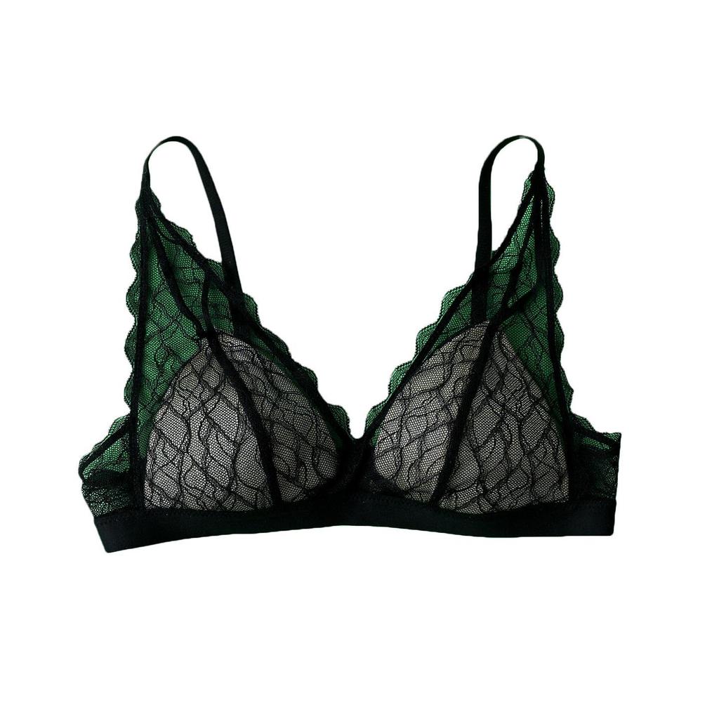 Triangle Cup Lace Wireless Bra - 100% Mulberry Silk, Sexy & Lightweight for Summer