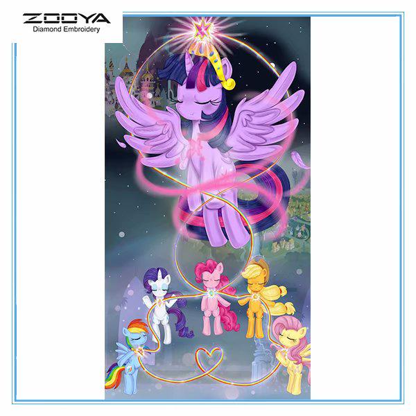 

ZOOYA DIY 5D Полный дрель Алмазная картина Мультфильм Пони Вышивка Крестом Мозаика Домашний Декор Подарок