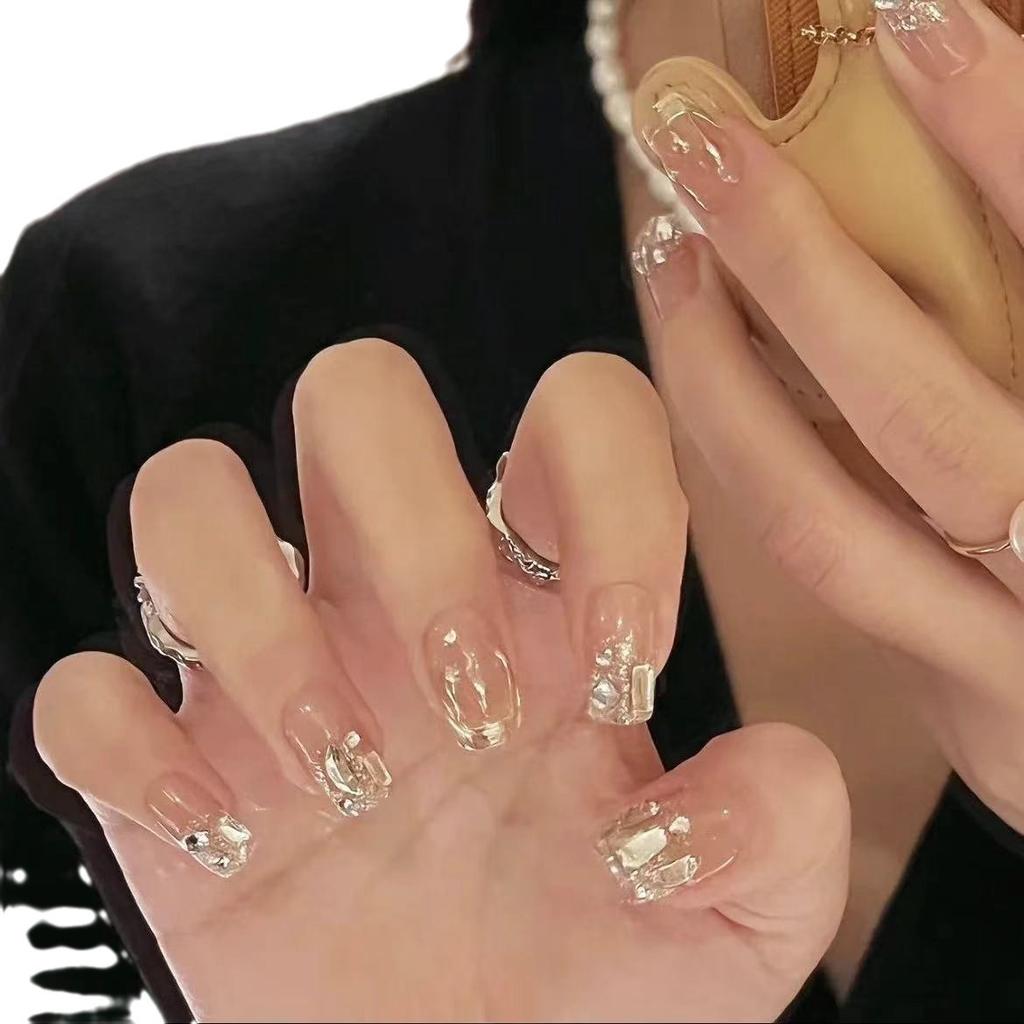 Pure Hand-made Phototherapy Wear Champagne Night Finished Product Reusable Nail Patches