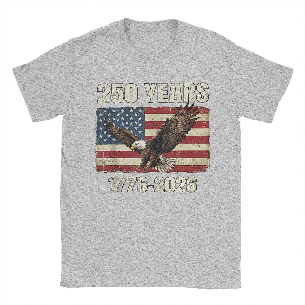 Unisex TShirt 250 Years 1776 2026 Eagle Flag American Patriotic Novelty Cotton Tees Short Sleeve  T Shirt O Neck Tops 4XL 5XL 6XL