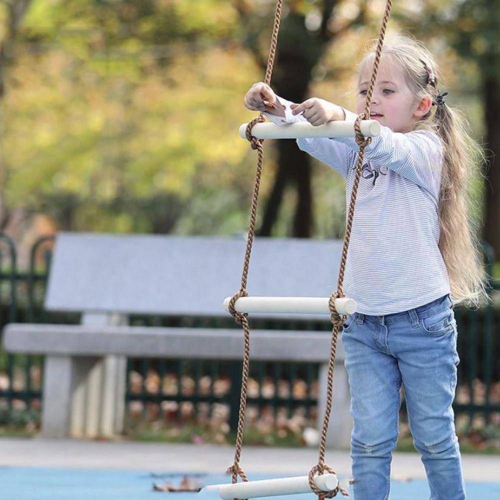 with Platforms Children's Hanging Rope Wooden Wooden Rope Ladder  For Garden