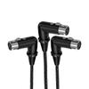 3Pin Splitter Cable 1 3Pin Female to 2 Female Y Cable Balanced Microphone Splitter Cord Sound Adapter 90 Degree