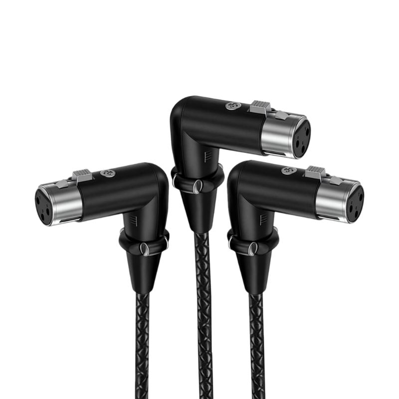 3Pin Splitter Cable 1 3Pin Female to 2 Female Y Cable Balanced Microphone Splitter Cord Sound Adapter 90 Degree