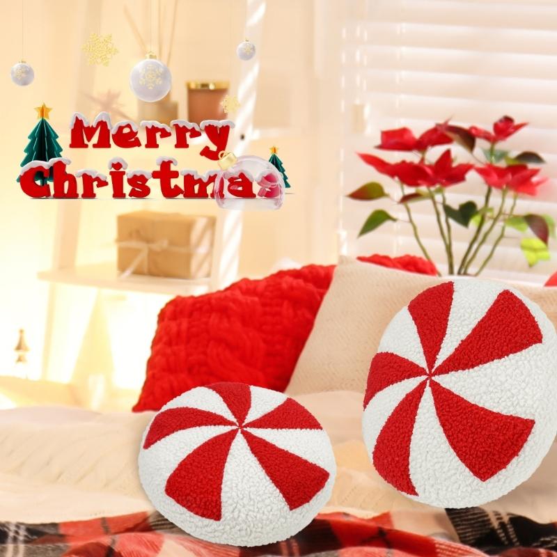 Creative Cushion Christmas Candy Shape Plushie Pillow for Comfort for Home Furnishing Creative Christmas Decoration
