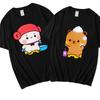 Mochi Panda and Brownie Bear Enjoying The Bath Shirt Cute Dudu and Bubu Couple T-Shirts Summer Clothes for Men Women
