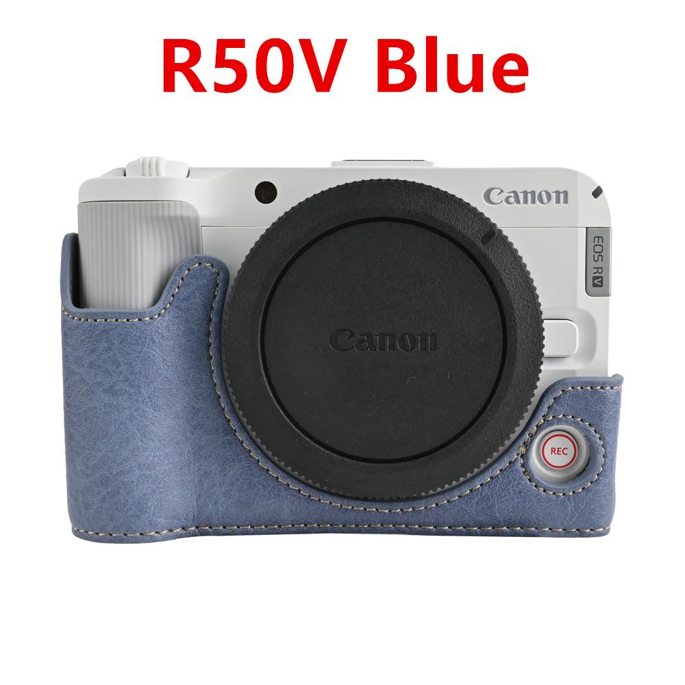 Camera Half Case for Canon EOS R50V R50 R10 200D 200DII PowerShot V1 SX70HS Bottom Battery Opening Cover PU Leather