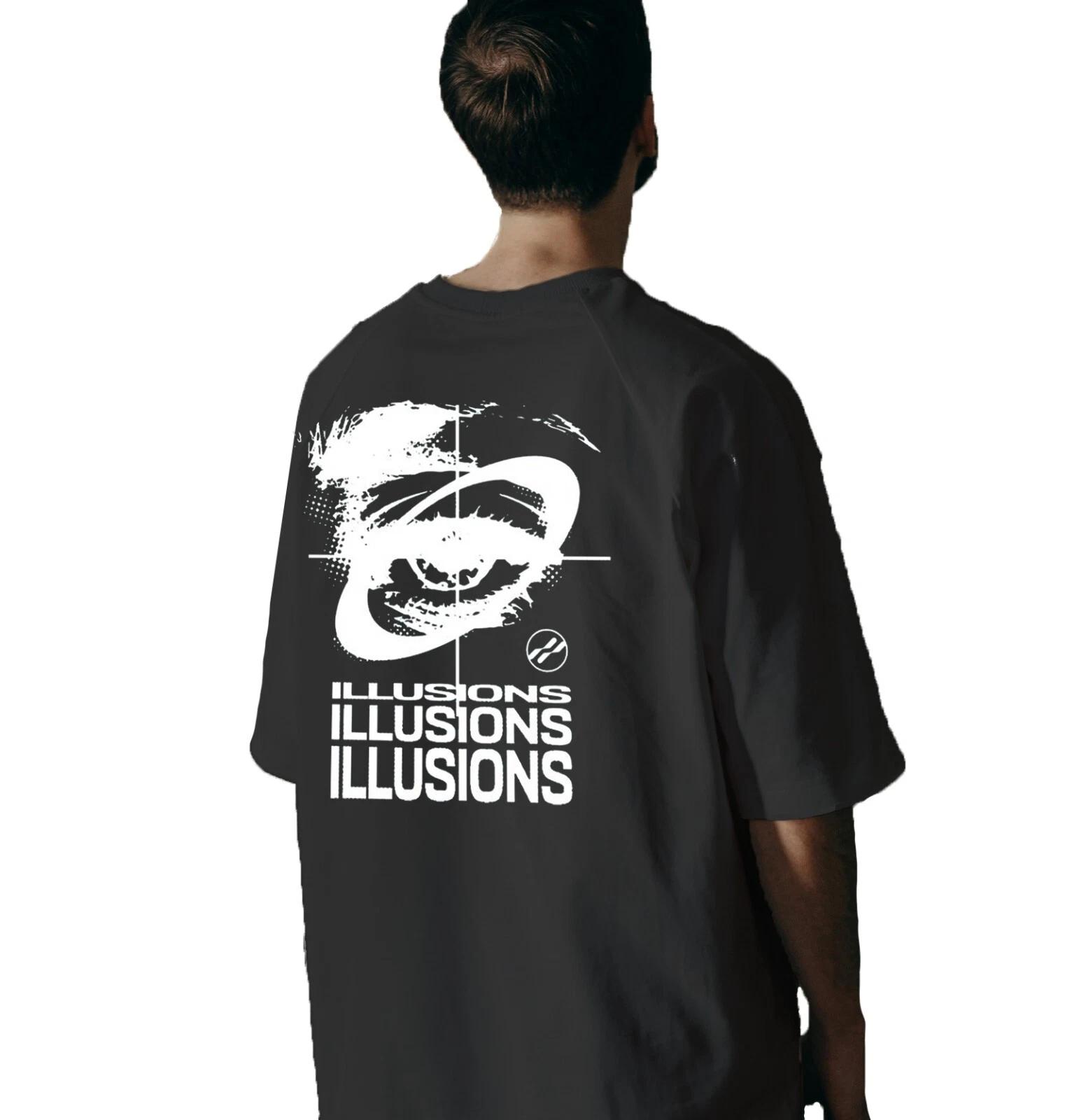 Unisex Slim Fit T-Shirt - Illusions Modern Original Summer Crewneck Slim Fit M