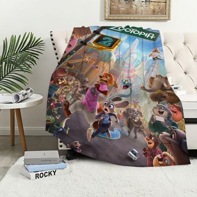 Z-Zootopia 2 Movie Cartoon DSN Blanket Flannel Warm Comfort Soft Plush Blanket For Picnic Beds Sofas Homes And Bedrooms