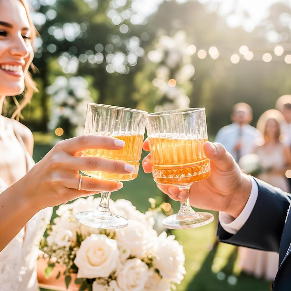 6pcs Mini Vintage Goblet Glasses Small Water Goblets Clear Wine Cups Bulk Cocktail Glasses for Wedding Dining Birthday Guest Gift