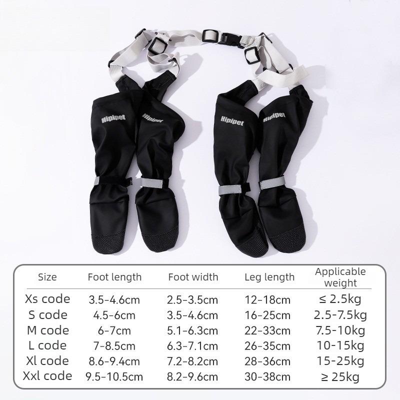 Large Size Dog Boots with Suspenders Waterproof Anti-Slip Adjustable Dog Booties for Small Medium Dogs Outdoor Walking Hiking