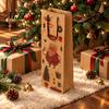 Festive Paper Wine Bottle Bags Christmas Gift Bag, Reusable Bag with Handle, Santa Tree Party Packaging Wreath Print for Favors And Seasonal Presents