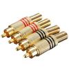 4Pcs 2Pair Gold RCA Phono Male Plug Solder Audio Video Cable Adapter Connector NEW Great for Audio Speakers