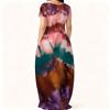 Oversized Ladies Crew Neck Dress Short Sleeve Soft Fabric Garment For Summer Picnic And Daily Casual Use