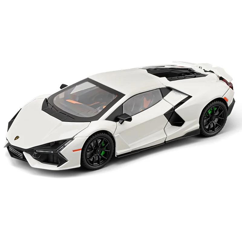

1/24 Lamborghini Revuelto Supercar Alloy Metal Diecast Car Model Sound & Light Collection Hobbies Decorative Trendy Ornament Boy белый