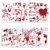 12 Pack Halloween Postcards Scary Blood Handprint Sticky Notes Horror Themed Postcard for Holiday Party Invitations