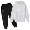 2026 Children Hoodie Letters Sports Pullover3-13Yrs Coat Sweatshirt+Pants -piece Set Boy Girl Toddler Clothes Fashion Set