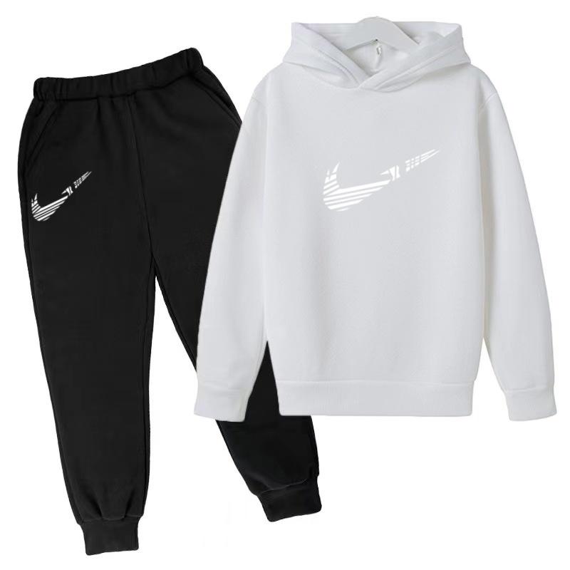 2026 Children Hoodie Letters Sports Pullover3-13Yrs Coat Sweatshirt+Pants -piece Set Boy Girl Toddler Clothes Fashion Set