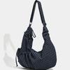 Korean Niche Plaid Drawstring Lightweight Casual Messenger Bag Women'S Lazy Style Show Daily Shoulder Bag