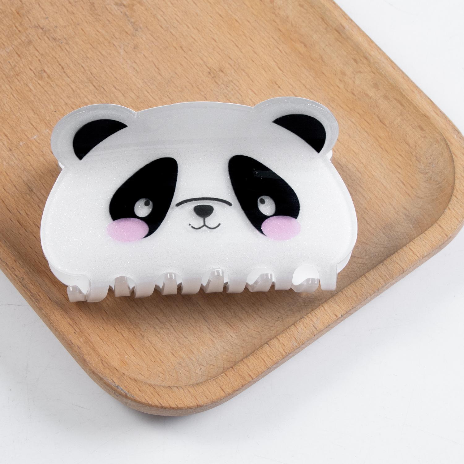 

1 шт. Заколка для волос Панда Лиса из принтованного акрила, Новая Милая Бижутерия с Животными, Зажим для волос на затылок