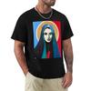 Mary Magdalene Artist ROSSI Acrylic Oil Pastel Gold Leaf Virgin Mary Madonna TShirt Oversized T Shirts for Men Cotton