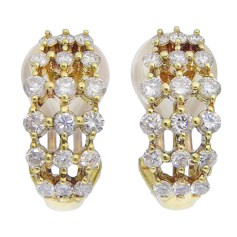 

Earring K18 yellow gold/diamond 5.8g Women Used