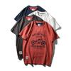 American Retro Heavyweight Pure Cotton Trendy Brand Motorcycle Print T-Shirt Men's Short-Sleeve Summer Base Shirt Foreign Trade Men's Clothing T-Shirt