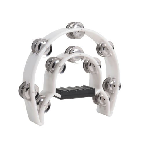 

Kikutani [Reliable Japanese Manufacturer] Lightweight Plastic Half-Moon Tambourine, Black, 828C WHT