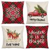 Federa Cuscino con Stampa Natalizia Decorazione Soggiorno Casa Babbo Natale Abbraccio Nuovo Divano Cuscino di Natale