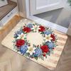 1pc, 2D Flat Printing, American Vintage Floral Pattern Doormat, Non-slip, Machine Washable, Easy-to-clean Polyester Mat. Suitable for Home and Outdoor