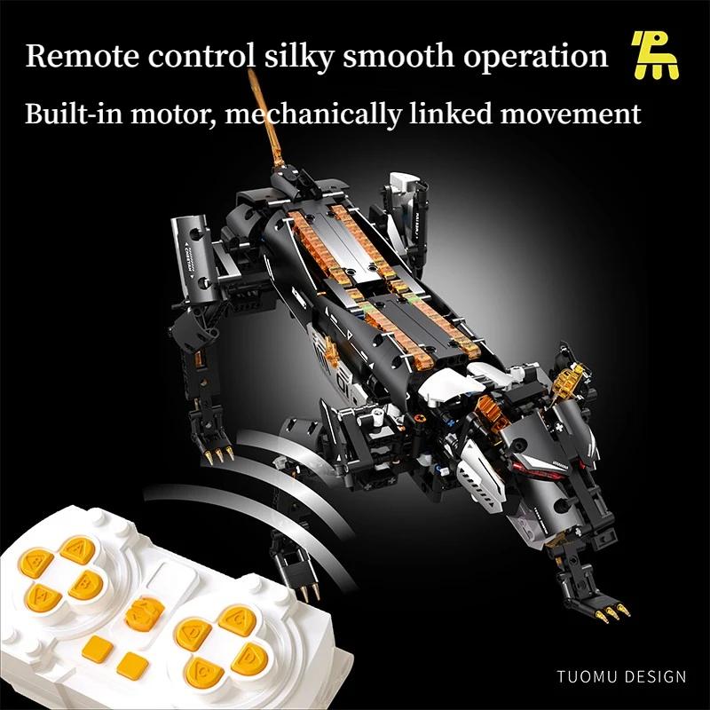 MOC STEM Dark Night Mechanical Leopard Model Building Blocks with Motor Set Experiment Educational Bricks Toys for Kids Gifts