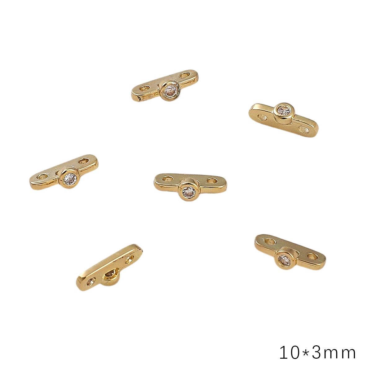 

Медные бусины-разделители с двойным отверстием, подвески для изготовления ювелирных изделий своими руками, аксессуары для рукоделия 10x3mm