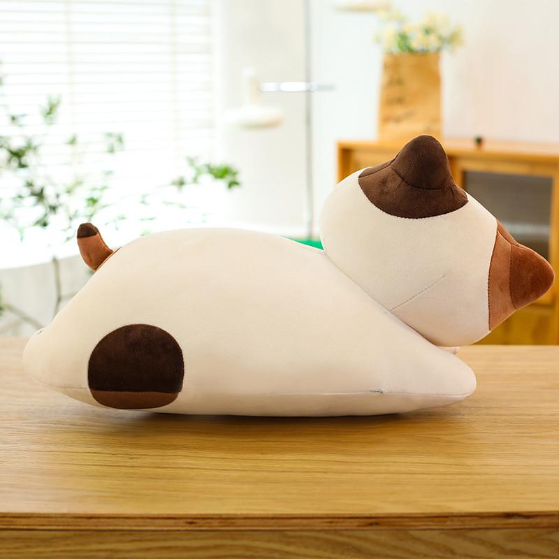 Plush Calico Cat Pillow With Soft Pp Cotton Filling For Kids And Adults