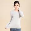 TIFICY Women's Fashion Casual Solid Color Print Spring Fall Long Sleeve O-Neck Pullovers & Long Sleeves