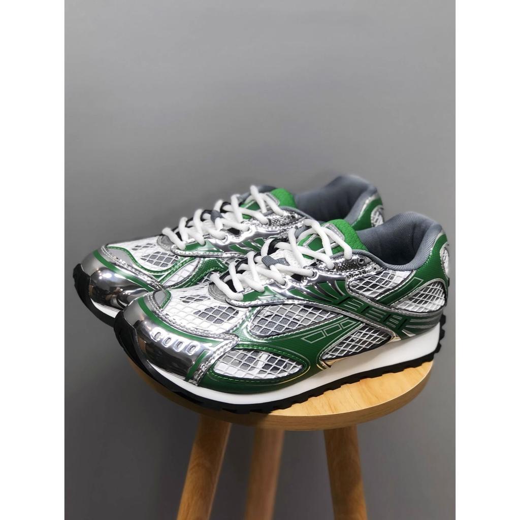 Fashion Casual Shoes Wang Yibo Same Mesh 2025 Spring New Silver Sports Shoes Female Couple Dad Shoes