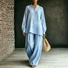Popolare estate 2026 transfrontaliero nuovo commercio estero abbigliamento donna manica lunga pantaloni camicia pantaloni larghi set due pezzi