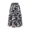 TVIEW Flower Pattern Elastic Waist Long Skirt_V6B-Csk015