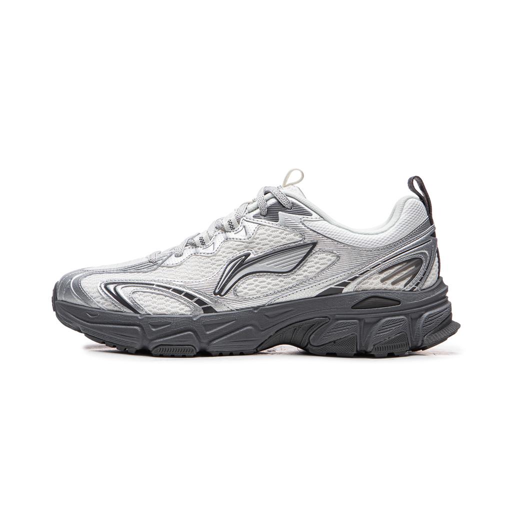 Li Ning Cushioning Abrasion Resistant Breathable Low Top Running Shoes Men's White Silver ARXW023-4