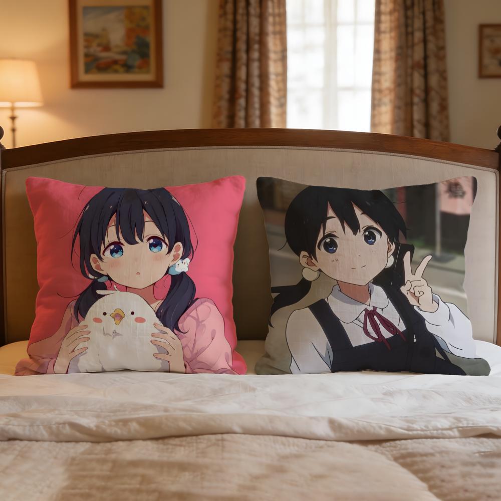 Anime Tamako Market Cushion Cover 1Pcs Decorative Covers Soft Cushion Case For Sofa Couch Decor 40X40 45X45 Pillowcases