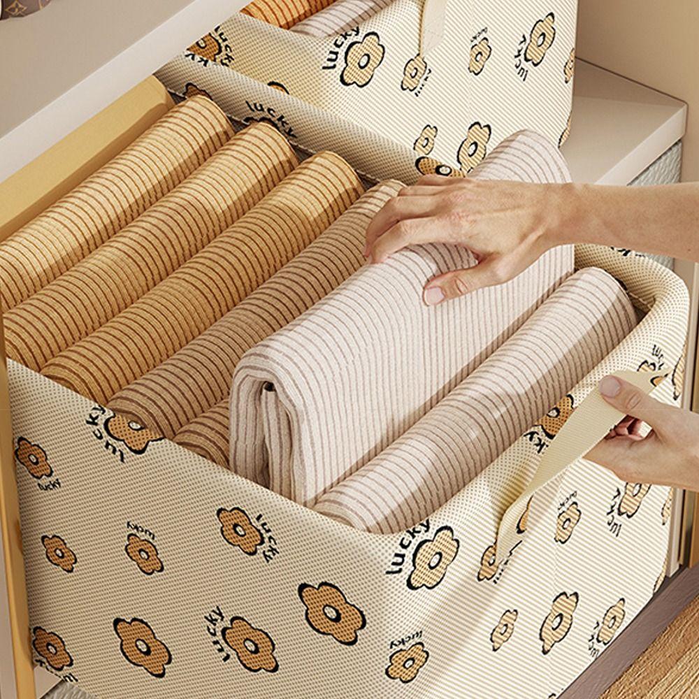 Cesta de Armazenamento de Tecido Espesso com Estrutura de Aço Organizador de Guarda-Roupa Caixa de Armazenamento de Roupas Suéter