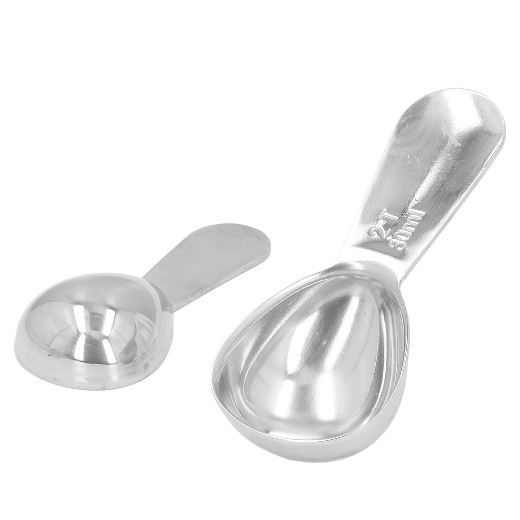 2Pcs Coffee Measuring Scoop 304 Stainless Steel Ground Coffee Measuring Spoon Set with Scale