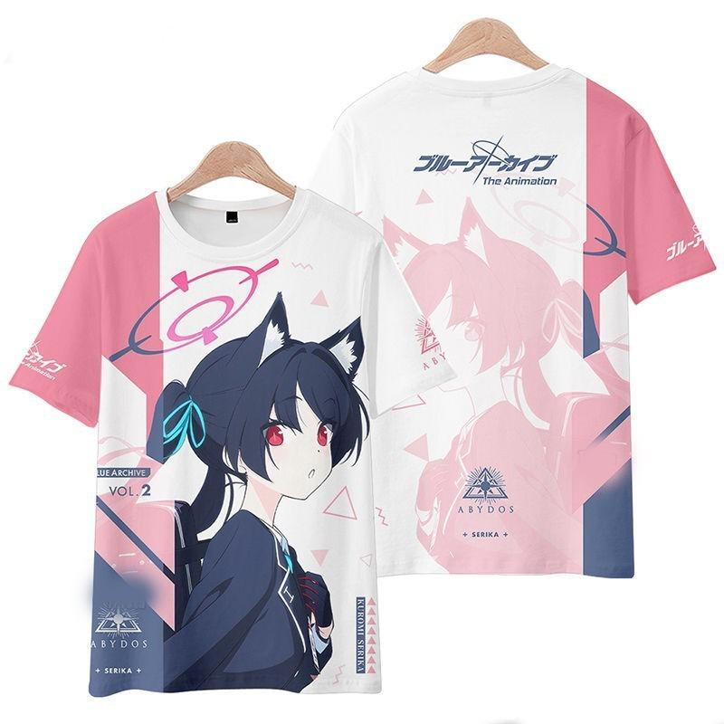 Blue Archive Takanashi Hoshino Anime 3D Print T-Shirts Men Women Short Sleeve T Shirt Tops Y2K Street Harajuku Tees Men Clothing
