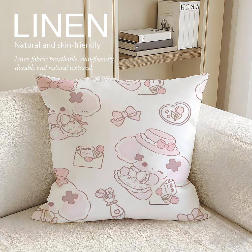 Cute nonomochi Cushion Cover Pillowcase Set Pcs x x Breathable Washable Sofa Cushion Cover