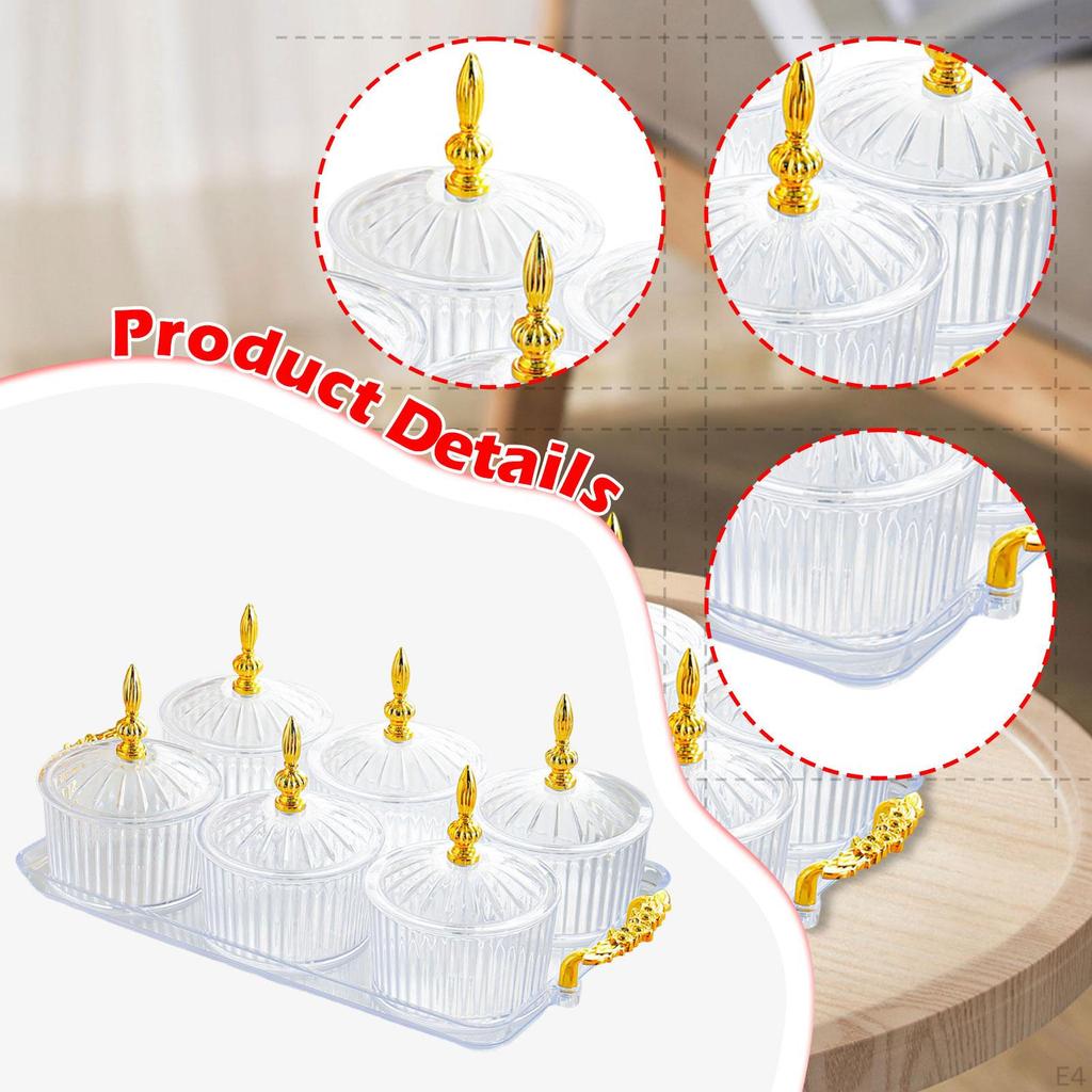 Divided Serving Tray Dish Dustproof Multifunctional with Lid Storage Container for Living Room