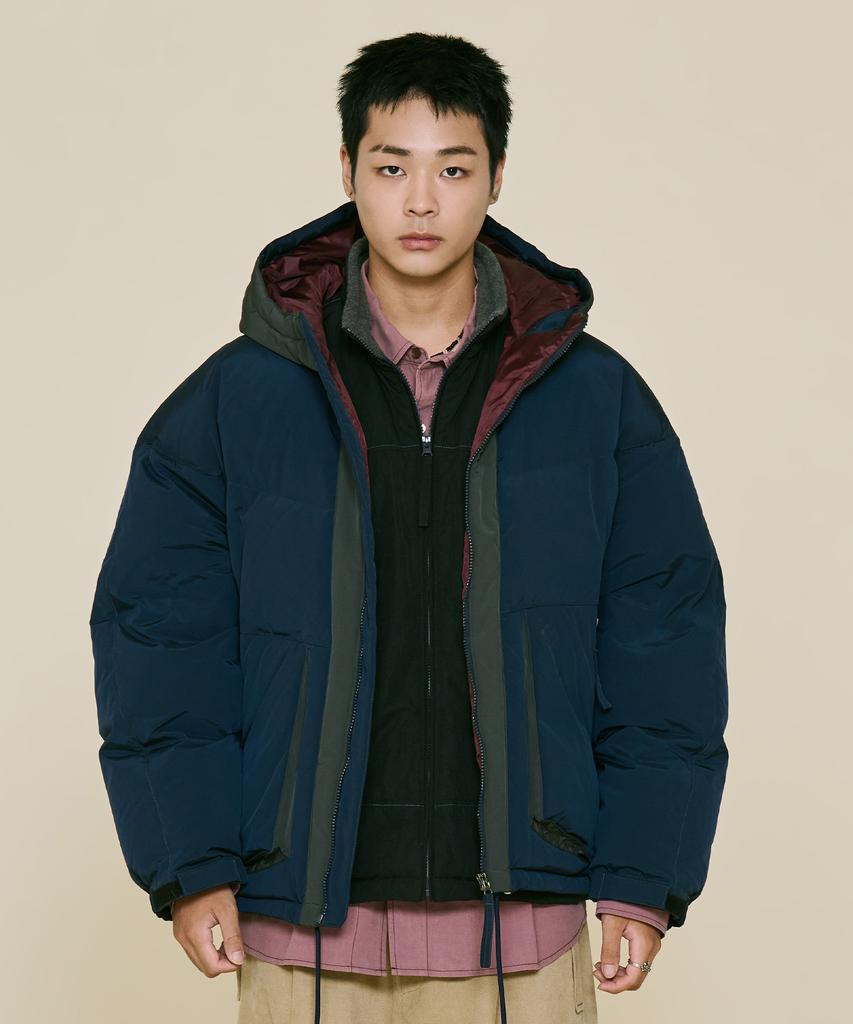 NONTYPE Hood Layered Down Parka (Navy)