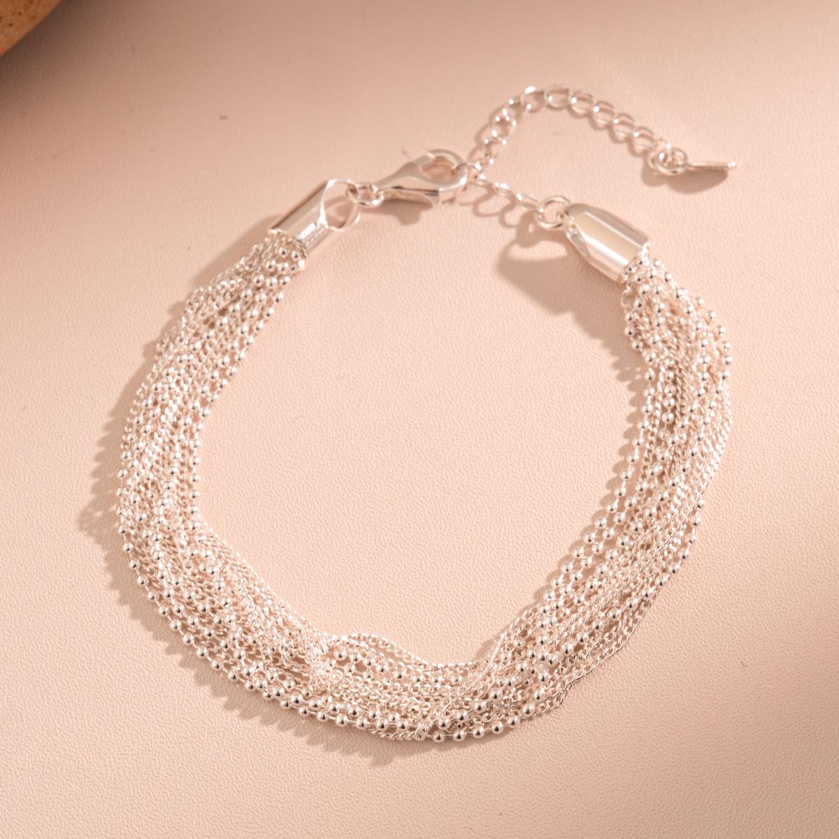 Elegant Multi-layer Metal Heart Bracelet: Sophisticated, Versatile & Stylish Hand Jewelry