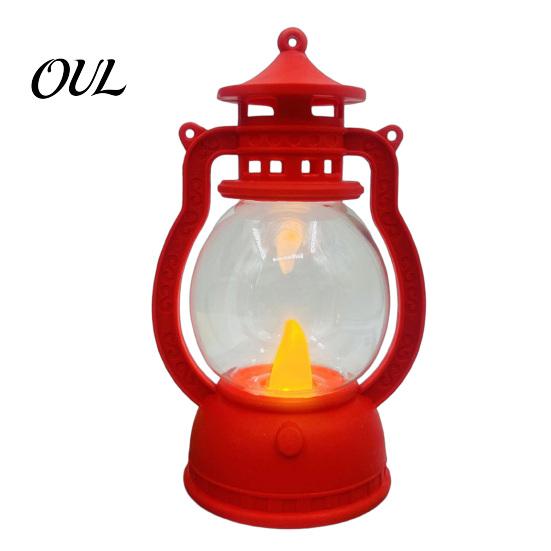 Portable Lantern for Home Decor Vintage Night Light, Flickering LED Candle Lamp Christmas Decorative Plastic Halloween, Flameless Bedside Lamp,