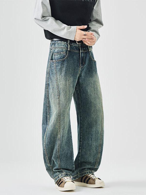 Scimitar Jeans: Men's Y2K Punk High Street Wide-Leg, Loose-Fit Casual Pants