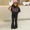 Kids Casual Short Sleeve Top and Long Pants Set Printed Design Comfortable Fit Suitable for Daily Wear and Outdoor Activities